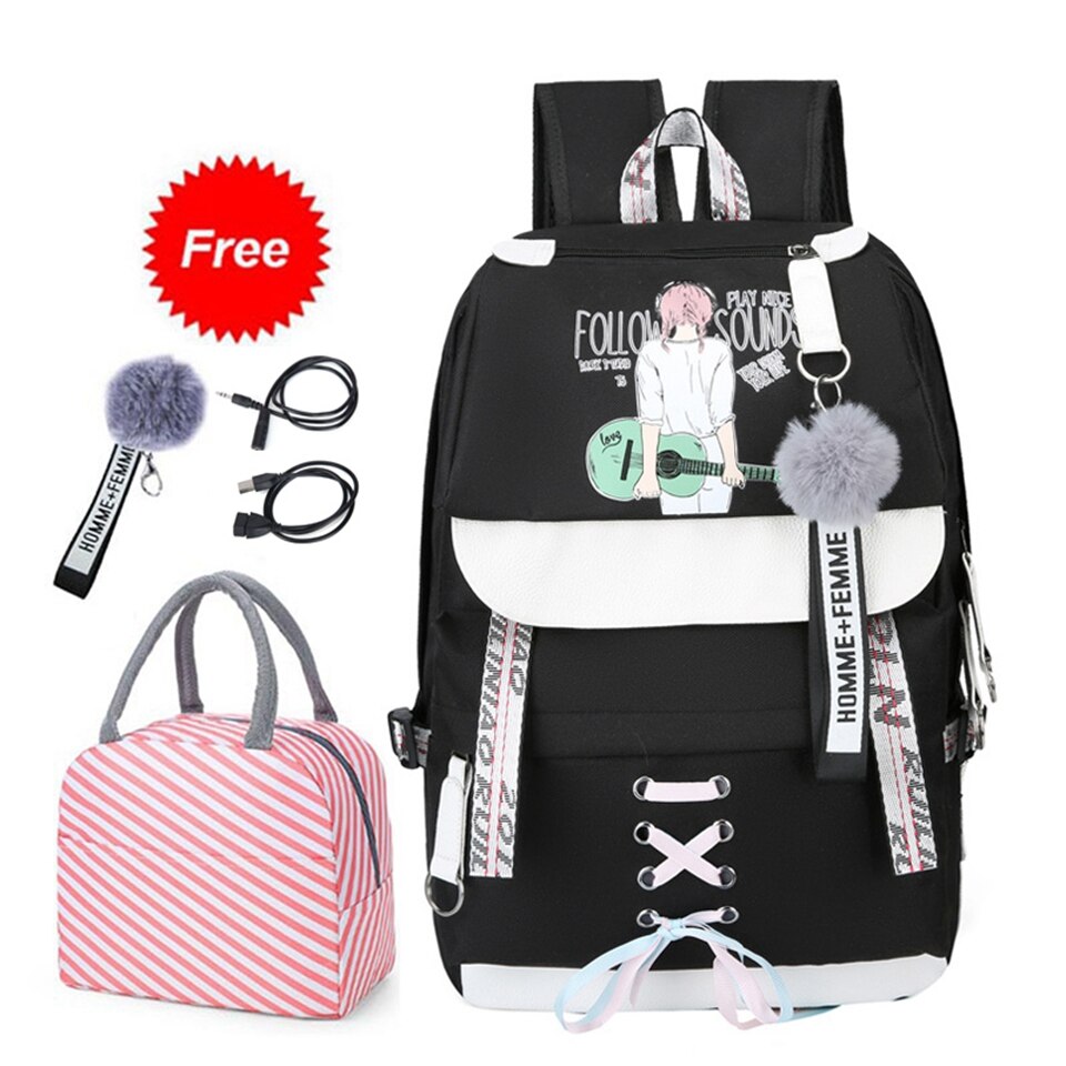 Schooltassen Voor Tienermeisjes Met Lock Anti Diefstal Rugzak Vrouwen Boek Tas Junior High Schooltas Jeugd leisure College: New Black