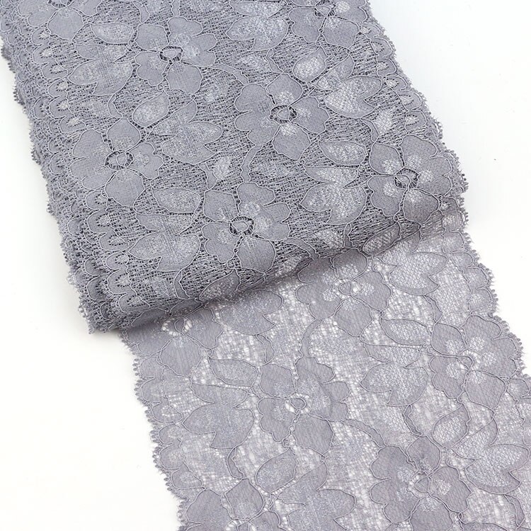 Ruban de dentelle souple à motif Floral de 16cm, fournitures d'artisanat en dentelle, robe pour vêtements dessus soutien-gorge décoration blanche, guipure dentelle: Grey