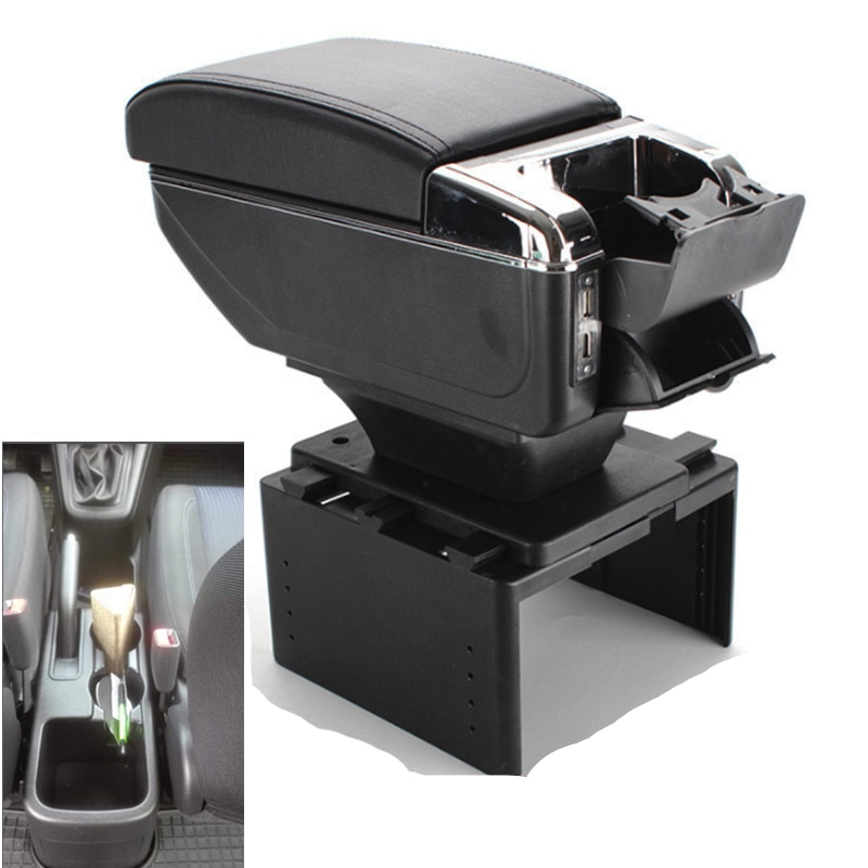Para Hyundai ix20 caja de reposabrazos universal caja de cuero PU para auto ESTILO DE COCHE Tienda central de contenido caja soporte de taza Accesorios