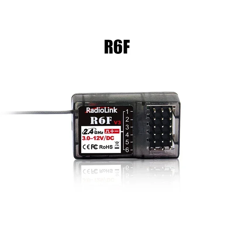 Radiolink R4FGM R6F R6FG R7FG R8EF R8FM R8FG R12F R16F 2.4G Receiver for RC RC8X RC6GS RC4GS T8FB T8S T12D T16D Transmitter: Light Grey