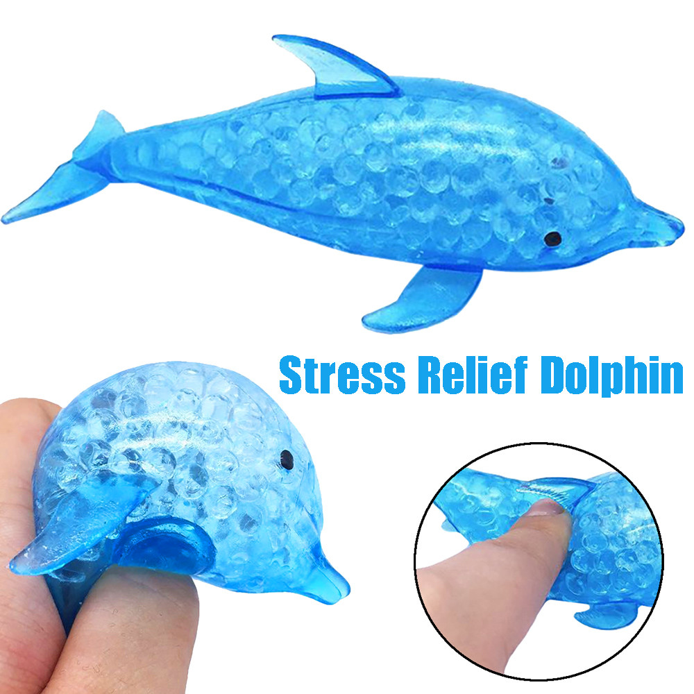 Balle antistress en forme de dauphin pour enfants et adultes, jouet anti-Stress à presser