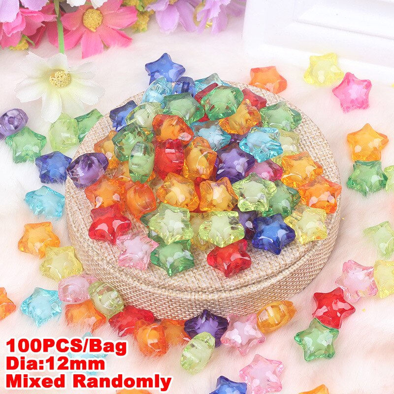 100/200 pièces ensembles de perles boîte enfants perles créatives perles entretoise en vrac bijoux à bricoler soi-même faire des résultats Kid fait à la main accessoire: JR0450 Clear 100pcs