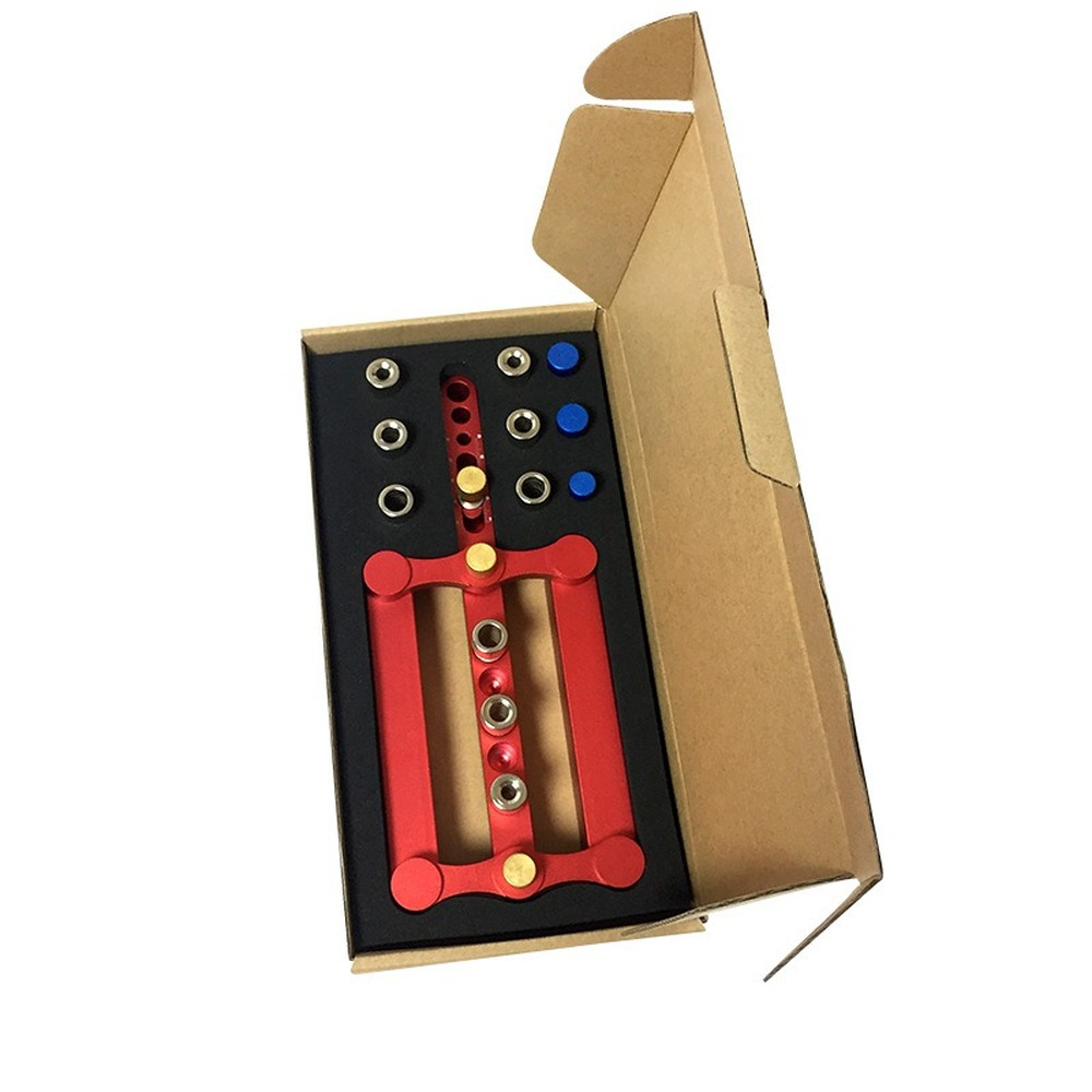 Zelfcentrerende Dowelling Jig Metric Pluggen 6/8/10Mm Boren Voor Houtbewerking Houtbewerking Joinery punch Locator Tool