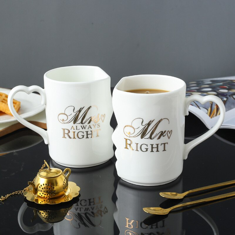 OUSSIRRO 2 Pçs/set Casal Beijo Caneca de Cerâmica Xícara de Café Criativo Presente de Aniversário de Casamento Dia Dos Namorados