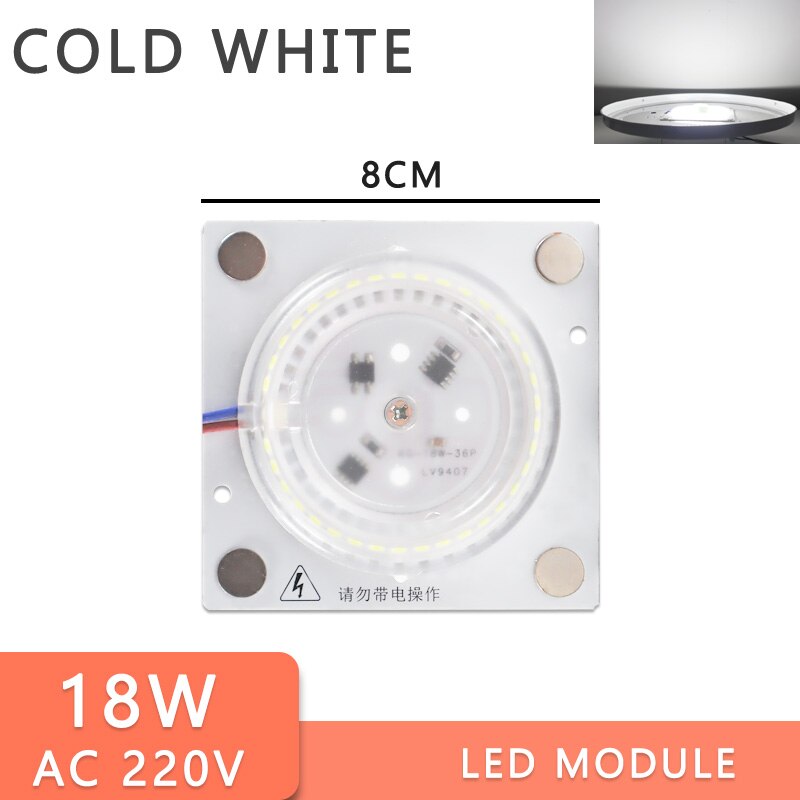 LED Module LED Panel Ceiling Light Lamp MINIModule Replace Accessory Magnetic Source Light Board Bulb Long Life 220V 12W 18W 24W: MINI Module Cold 18W
