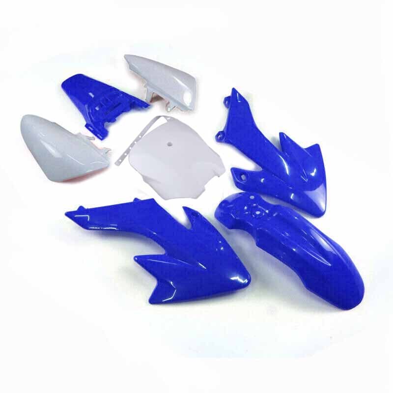 Plastskærm fairing kit til crf 70 crf 70 125cc 150cc apollo ssr pit snavs cykel: Blå og hvid