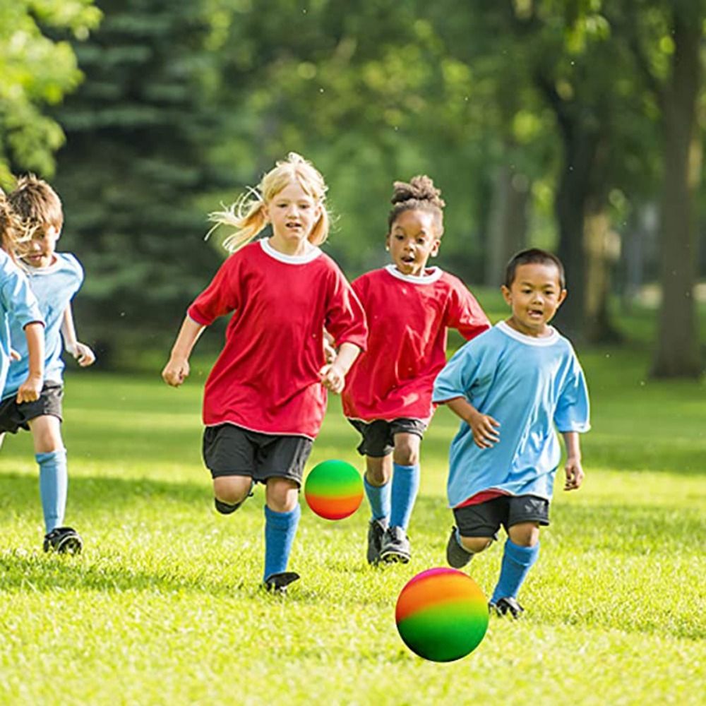 Volleyball Children's Inflatable Soccer Ball Beach Rainbow Balls Inflatable Football PVC Playthings Rainbow Football