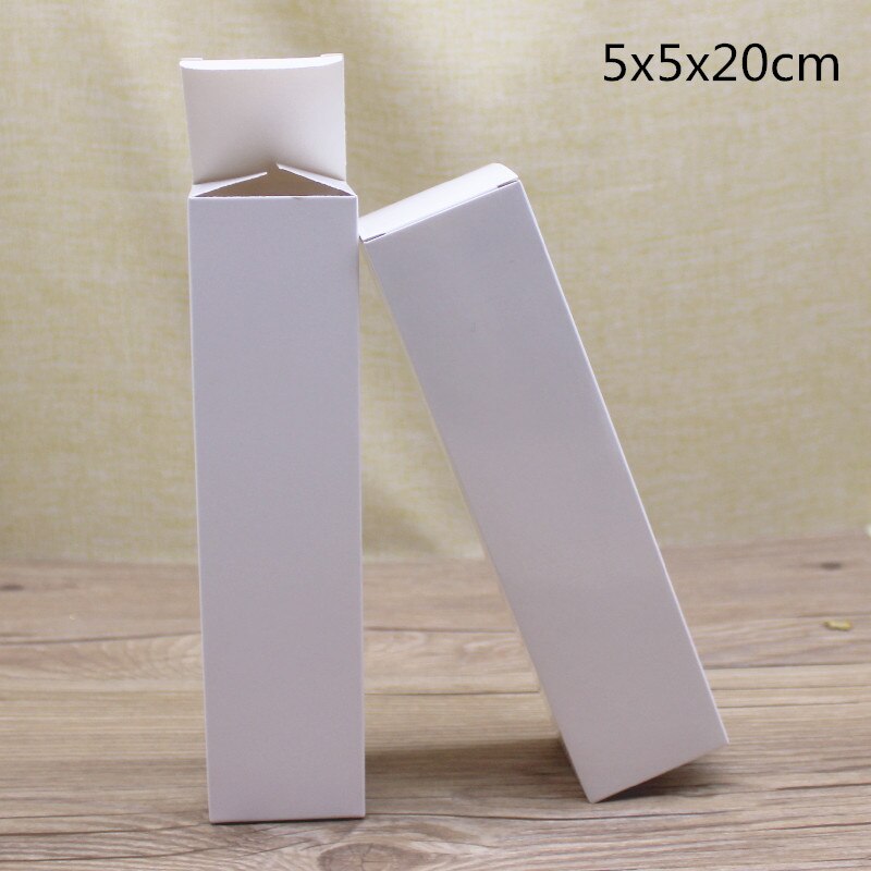 10pcs 5cm series size retangular window packag boxes 5x5x8/10/12/15/20cm paper box white home party suppiles box: 5x5x20cm box
