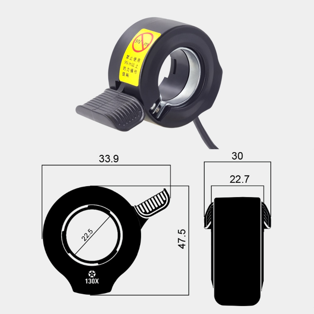 Wuxing e-bike thumb throttle mini finger thumb throttle sm connector ebike accelerator for electric scooter and bike