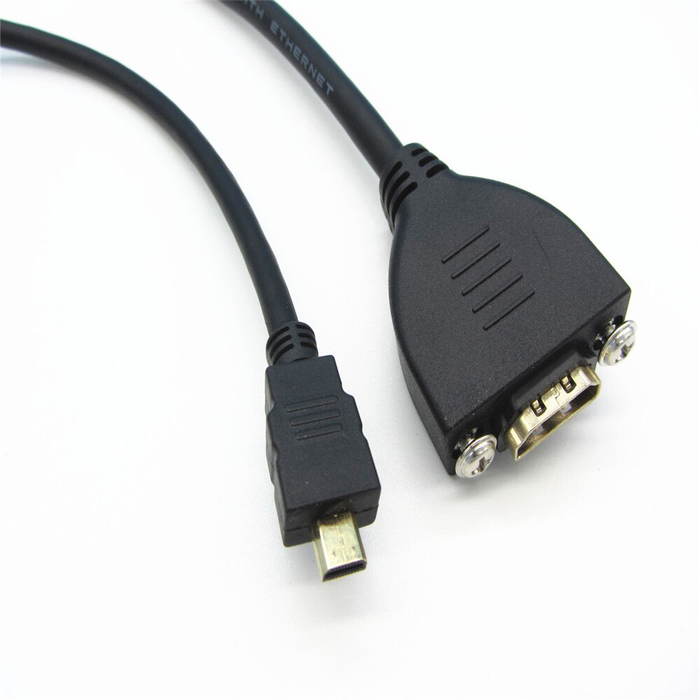 HDMI mini HDMI Micro HDMI Type Male naar HDMI EEN Type Verlengkabel Met Schroef Panel Mount kabel 0.5m 1m 1.5m