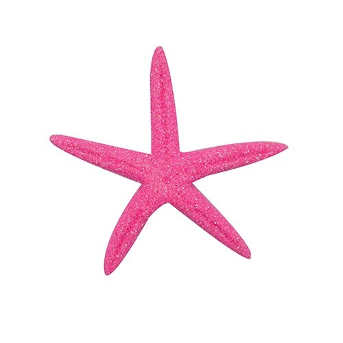Mini étoile de mer plastique rose 10 pièces