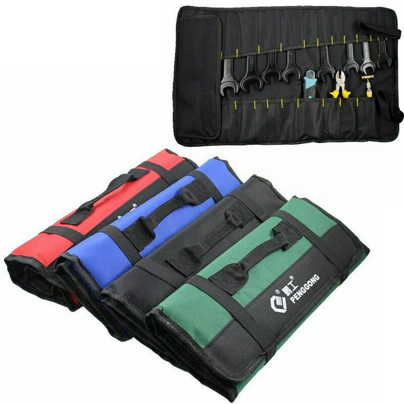 Auto Hardware Tool Roll Zakken Tang Schroevendraaier Spanner Case Pouch Red Bag Rollen Pocket Waterdichte Oxford Draagtas