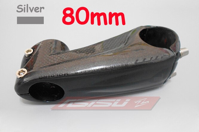 Saapumisaika ultrakevyt kiiltävä täysi 3k hiilikuituinen maantiepyörän varsi 6 astetta 80/90/100/110mm maastopyörän osat 145g: Kiiltävä joki 80mm