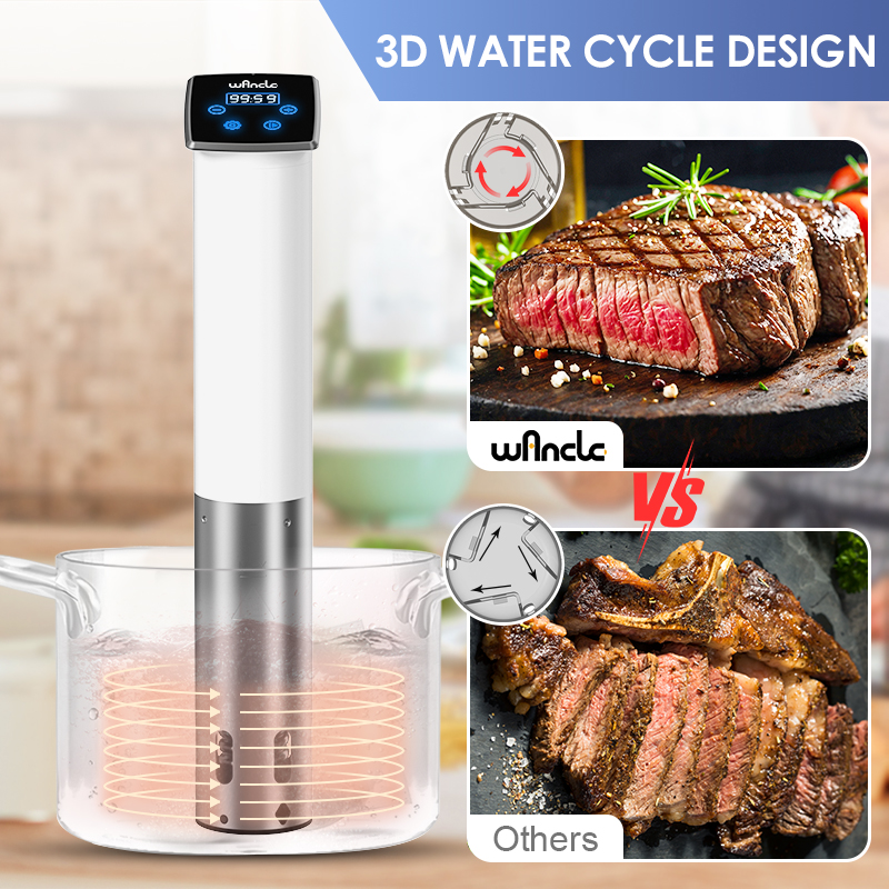 Wancle-cocina Sous Vide al vacío de 1100W, resistente al agua IPX7, circulación de inmersión de cocción lenta, cocina precisa con pantalla Digital LED
