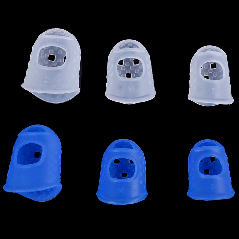4Pcs Playing guitar finger pain protection cover Guitar Fingertip Thumb Protectors Silicone Finger Picks Guards Protection