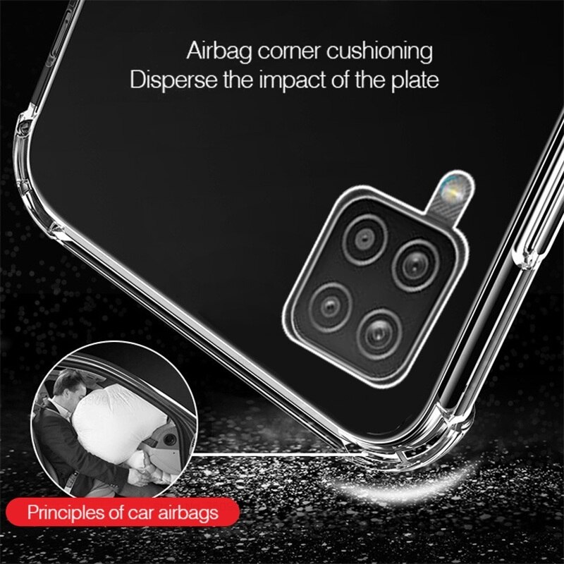 Funda transparente de silicona a prueba de golpes para móvil, funda de airbag suave para samsung galaxy a52 a72 a12 a02 a02s a 02 02 s 12