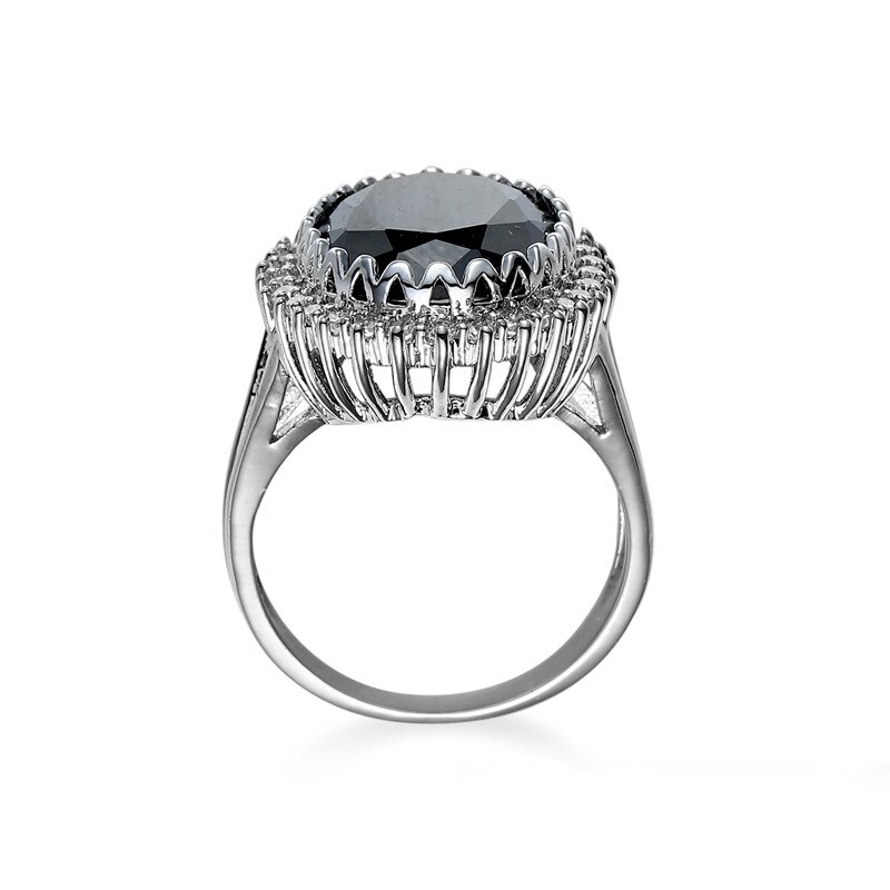 Sexy Lady Black &amp; White Aaa Cz 925 Stempel Ring Full Size Vrouwen Sterling Zilveren Sieraden Ringen