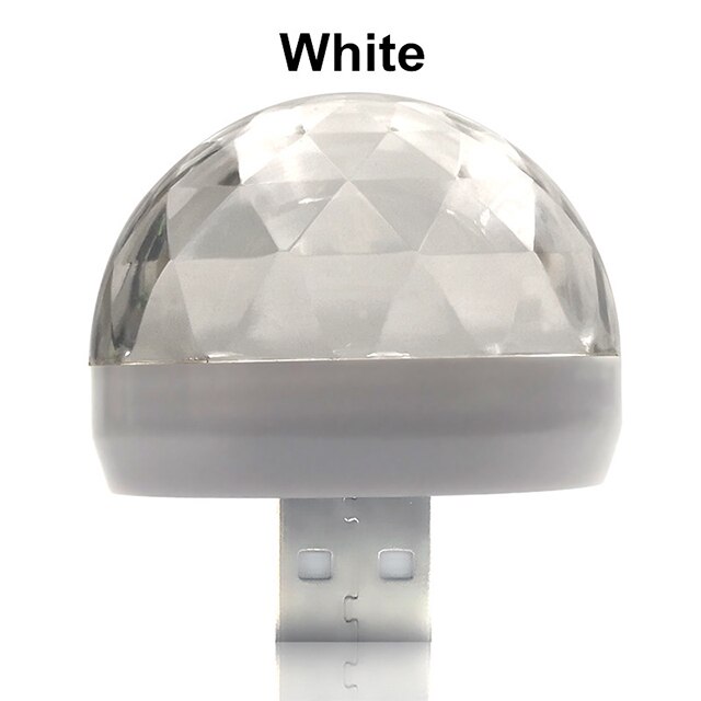 USB DC5V colorful effect party light music control ktv dj disco lights automatic led stage lights for iPhone Android iOS: White / micro for Android