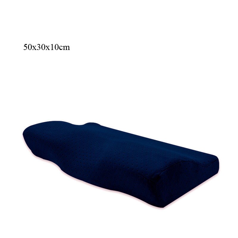 Memory Foam Pillow 2 Sizes Orthopedic Pillow Memory Foam Neck Pillow Slow Rebound For Cervical Health Care Soft Pillow Massage: small deep blue