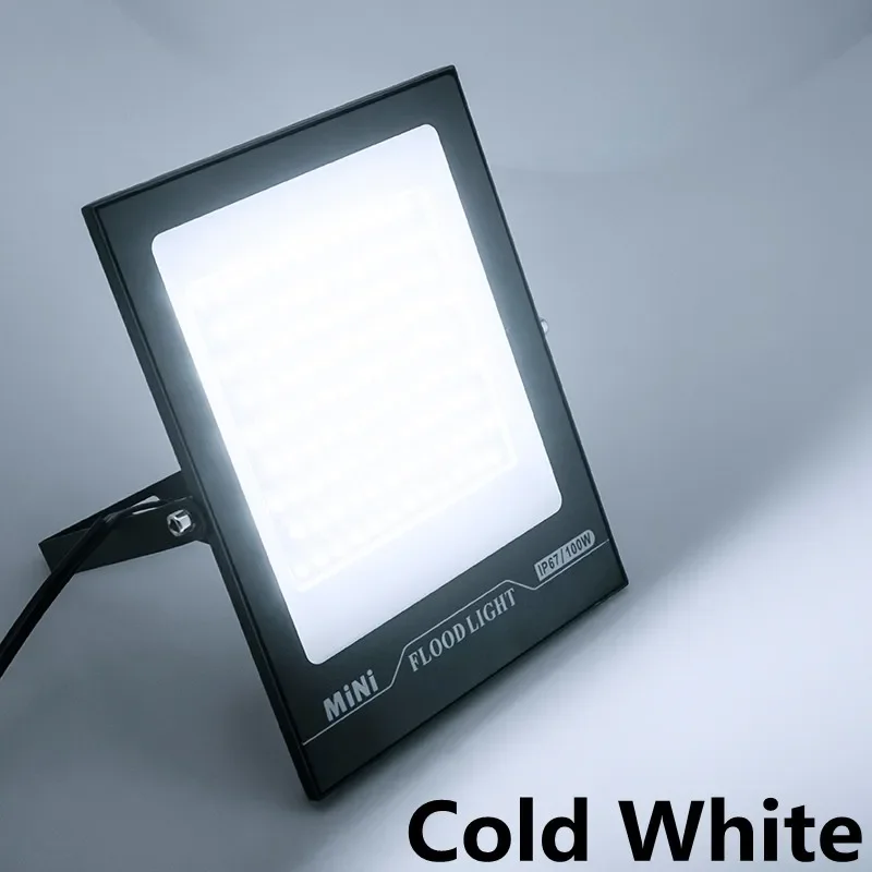 Led-strålkastare 220v 10w 20w 30w 50w 100w 150w 200w ip67 vattentäta strålkastare utomhusgarage gata trädgård gård väggbelysning: Kall vit / 2700-9999k / 30w