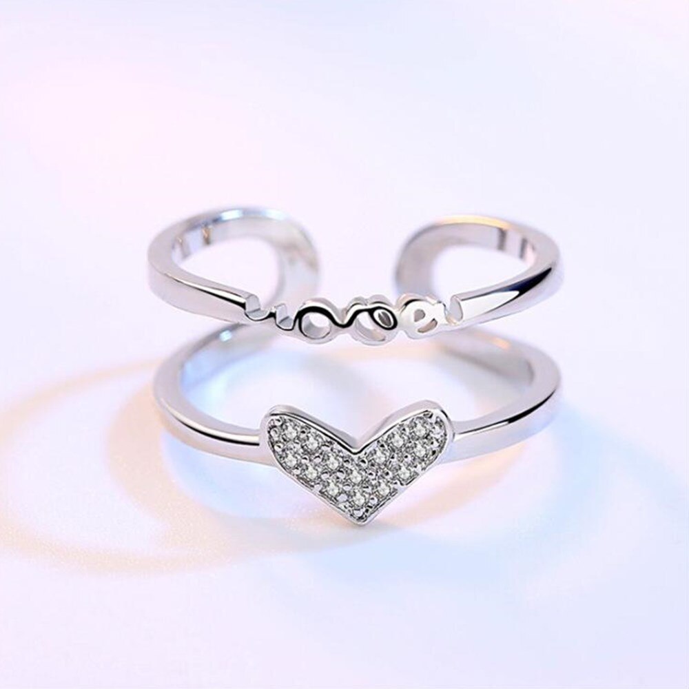 NEHZY-anillo ajustable de circonia cúbica para mujer, de Plata de Ley 925, joyería retro de , tamaño hueco en forma de corazón