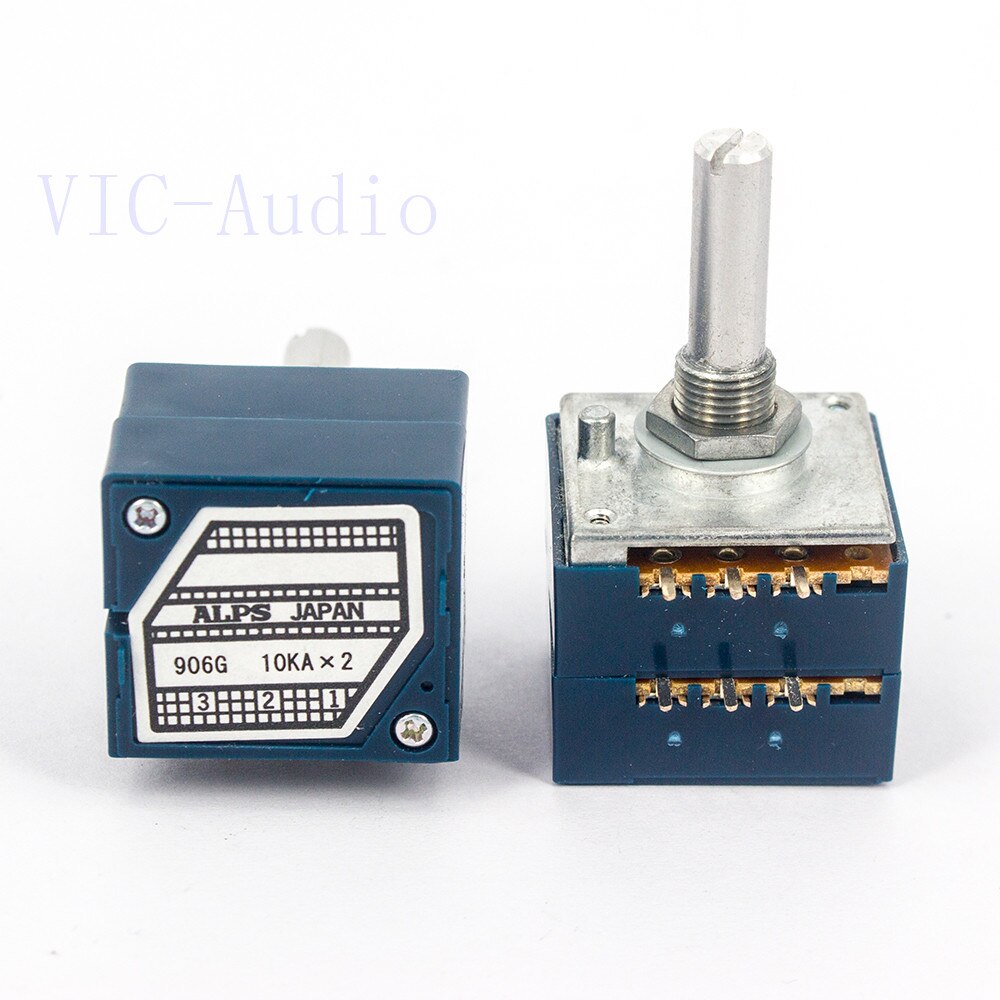 1Pc Japan Alps RK27 Volume Log Stereo Potentiometer 2-Gang Dual 10K/20K/50K/100K/250K/500K Potentiometer Ronde As 6.0Mm