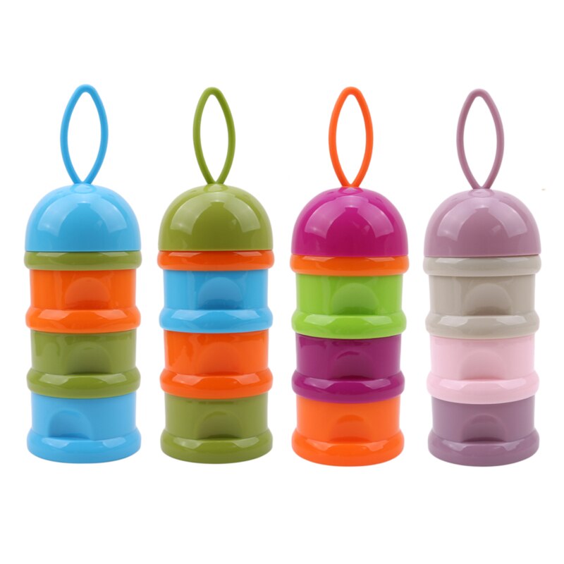 3 Layers Cute Portable Baby Food Storage Box Essential Cereal Cartoon Infant Milk Powder Box Toddle Snacks Container