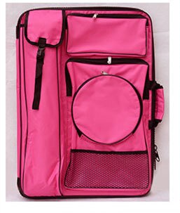 Bolsa grande 4K para dibujo de bocetos, 6 colores, bolso de hombro, bolsa de viaje, bolsa de dibujo, herramientas de arte para dibujo, suministros para Artista: Pink