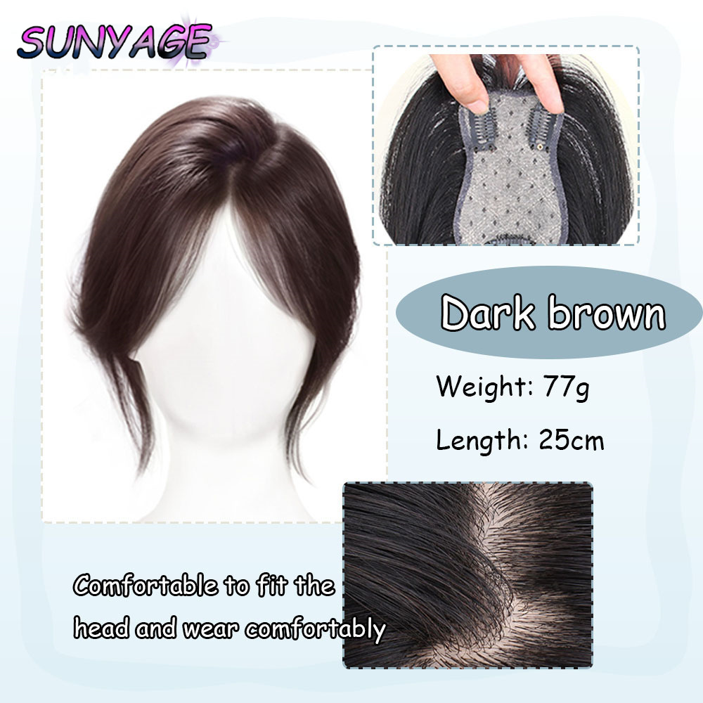 Perruque Synthétique à Frange de Caractère de Lecture, Postiche sur le Haut de la Tête pour Couvrir les Cheveux Blancs et en Frange Complète, pour Femme: n ° 3