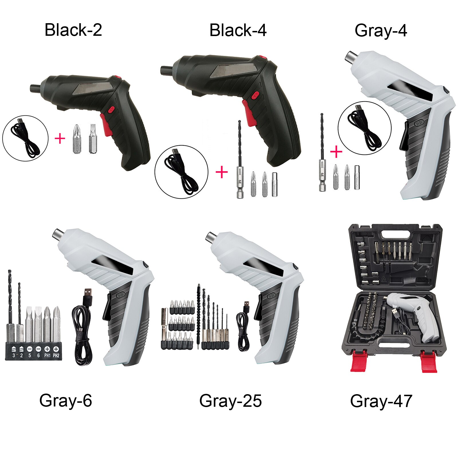 Electric Screwdriver Quare Head Adapter Wrench Lithium Battery 3.6V Portable Mini Power Tools USB Data Cablex