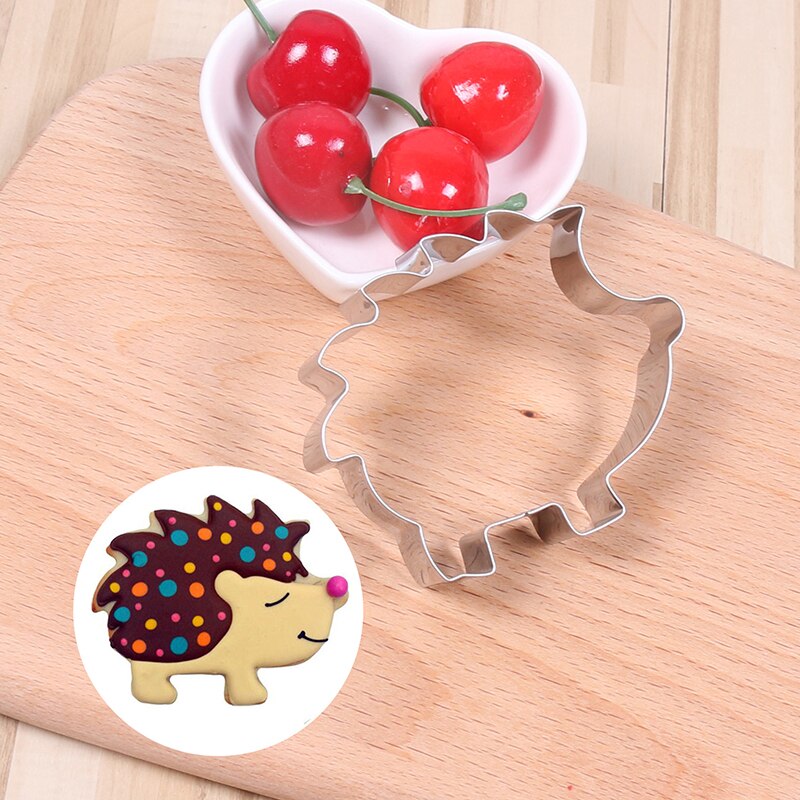 1Pc Cute Hedgehog Animal Shape Cookie Cutter Mold Food Grade Stainless Steel DIY Fondant Pastry Decorating 3D Biscuit Mold