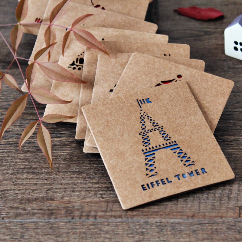 9pcs/lot Animal cutout greeting card blank card birthday card belt envelope Christmas birthday card