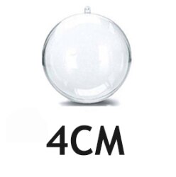 10 pièces boule transparente de noël en plastique de noël boîte de boule ouverte boule ornement fête décoration de la maison bricolage: 4cm / 1 Pcs