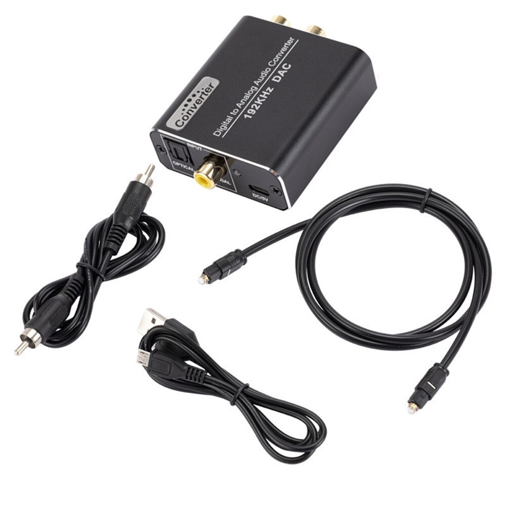 192kHz Digital to Analog Audio Converter DAC Digital Coaxial Optical Toslink to Analog 3.5mm Jack RCA (L/R) Stereo Audio Adapter: Host USB Opt Coa