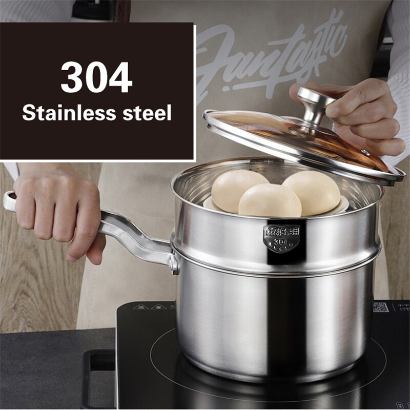 household office worker student cooking milk steaming pot induction cooker gas stove 304 stainless steel cooking milk pot