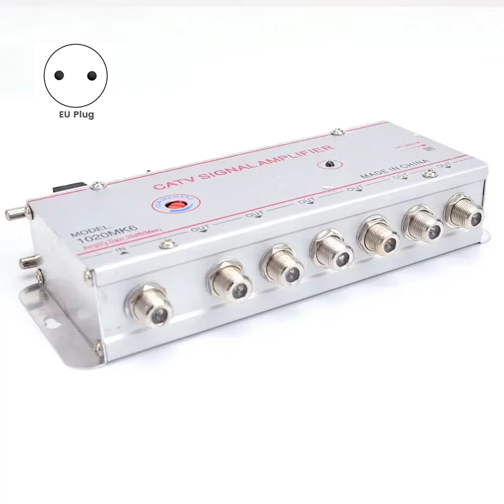 Y43A-Kabel TV Splitter Verstärker 20Db Digital TV Antenne Signal Booster Hause Tv Ausrüstungen 45Mhz Zu 860Mhz EU Stecker: Orange
