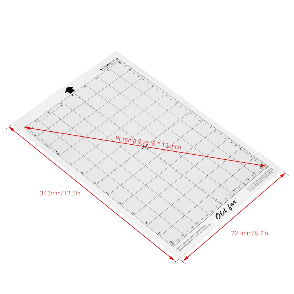 3pcs OLD FOX Replacement Cutting Mat Transparent Adhesive Mat with Measuring Grid 8 by 12-Inch for Silhouette Cameo