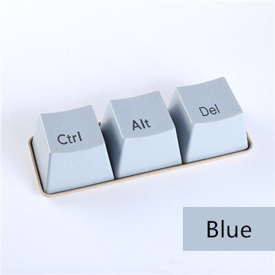 3pcs/Set Keyboard Cups With Tray Ctrl ALT DEL Mug Tea Milk Cup Container Tea Set Keyboard Coffee Cup Taza: Blue