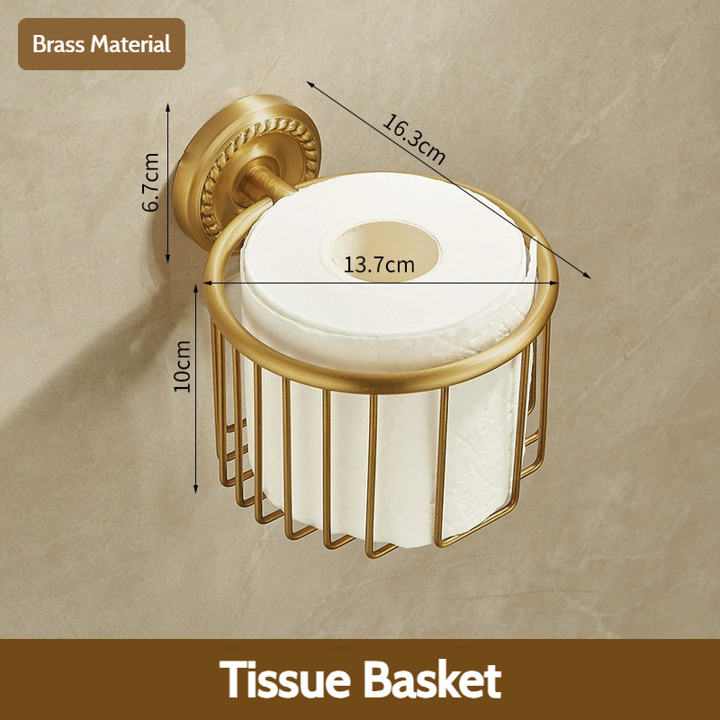 Antieke badkameraccessoiresets van geborsteld messing: handdoekrek, toiletpapierhouder, zeephouder, handdoekrek, badkamerbeslagsets: Blauw