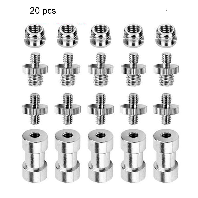 20 Pcs vite per fotocamera da 1/4 pollici e convertitore viti filettate adattatore per fotocamera montaggio da 1/4 a 3/8 pollici Set treppiede monopiede per fotocamera: Default Title