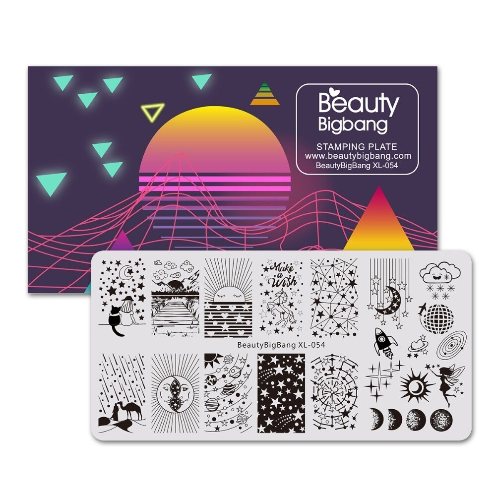BeautyBigBang – pochoir pour ongles, étoile, lune, Accessoires, ciel étoilé, moule, plaques d&#39;estampage, outils d&#39;art des ongles: 54