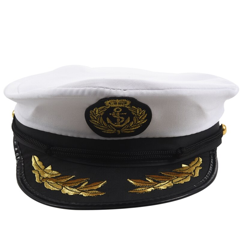 Adult Yacht Boat Captain Hat Navy Cap Ship Sailor Costume Party Fancy ...