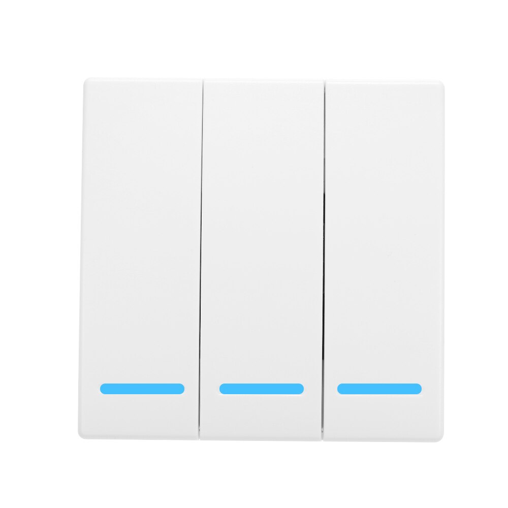 Interrupteur de lumière murale télécommande 3/2/1 Gang 86 Type panneau de commutation 433MHz sans fil APP RF télécommande émetteur: 3 gang