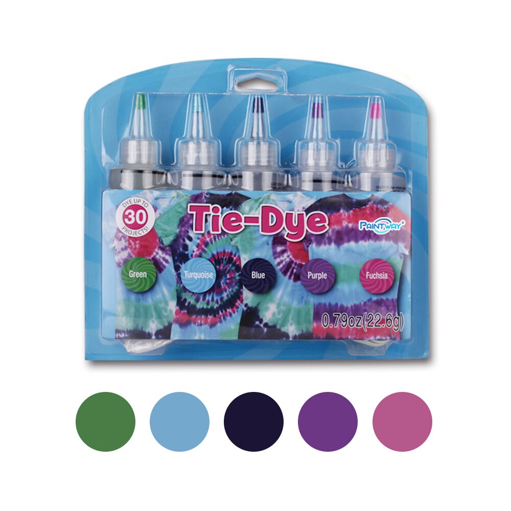 5 färger tie-dye kit bomull linne kläder färgämnen giftfri diy dye kit färg färger kläder för färgämnen målning verktyg: 5 st 4