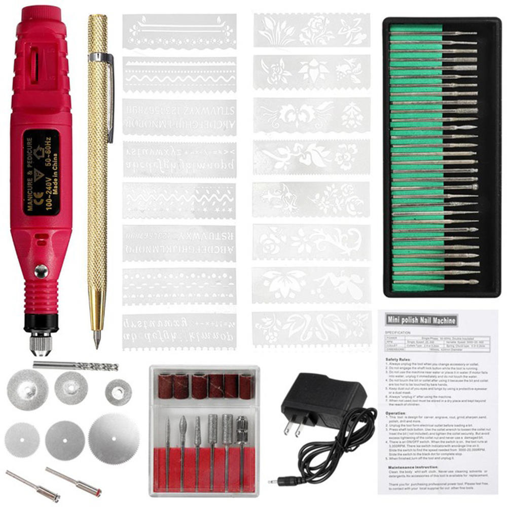 70Pcs Elektrische Micro-Graveur Pen Mini Diy Graveren Tool Kit Voor Metaal Glas: Rose Pink / UK