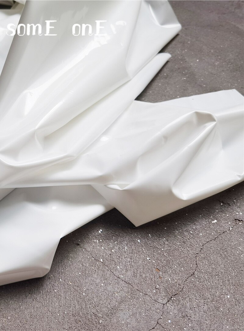 Opaque TPU Fabric Black White PVC Waterproof DIY Raincoat Background Decor Bags Plastic Clothes Fabric