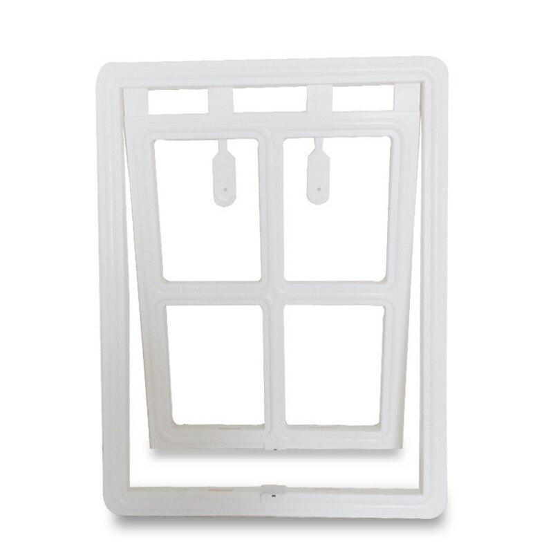 Pet Cat Door Lockable Plastic Small Large Dogs Gates 46*35CM Screen Window Security Flap Gates Pet Tunnel Dog Fence: white / 46x35cm