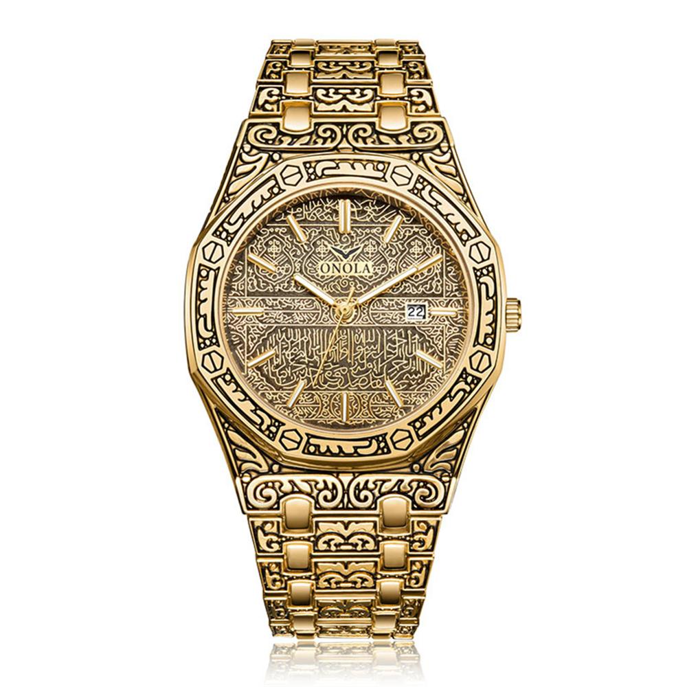 Se herre se berømte luksusure herre klassiske bånd guldure til mænd reloj hombre montre homme: Guld