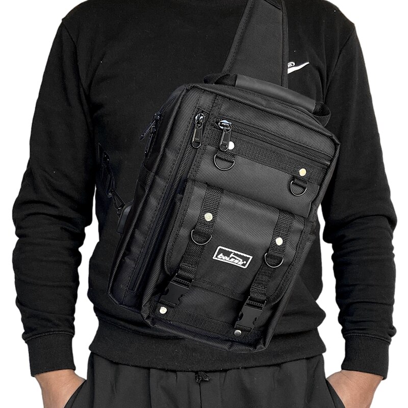 bole bryst henge verktøy bag enkel skulder bag 1680d oxford stoff ryggsekk multifunksjonell hard mann stil foretrukket veske