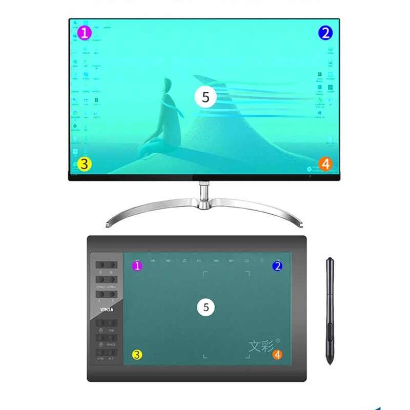 10 Inch tableta grafica graphic tablet drawing tablet 12 Express-Keys with 8192 Levels Battery-Free Stylus Holder